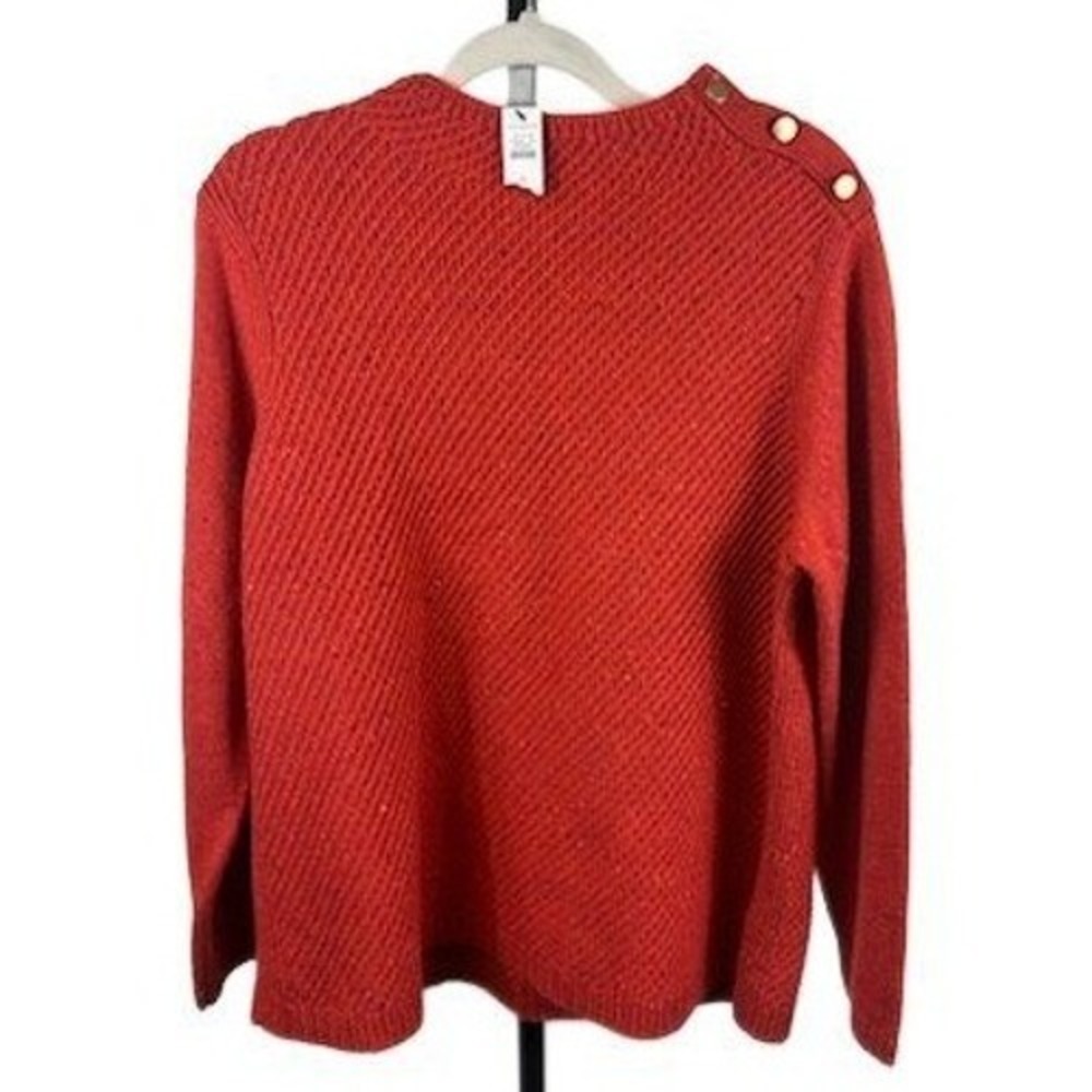 NEW Talbots Cable Knit Sweater Women's Size XL Waffle Knit Button Detail